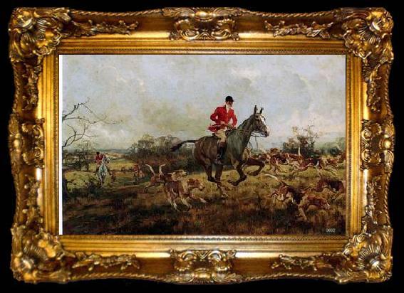 framed  unknow artist Classical hunting fox, Equestrian and Beautiful Horses, 231., ta009-2